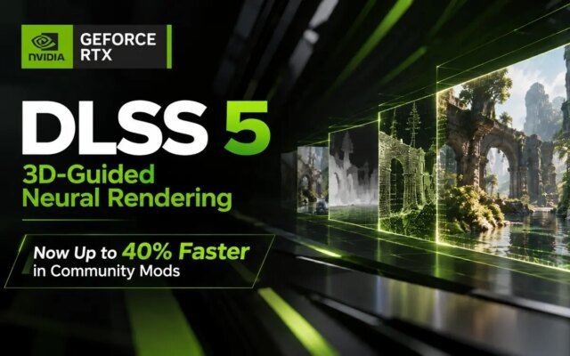 Nova versão do DLSS 5 já roda em jogos sem suporte e entrega até 40% mais FPS